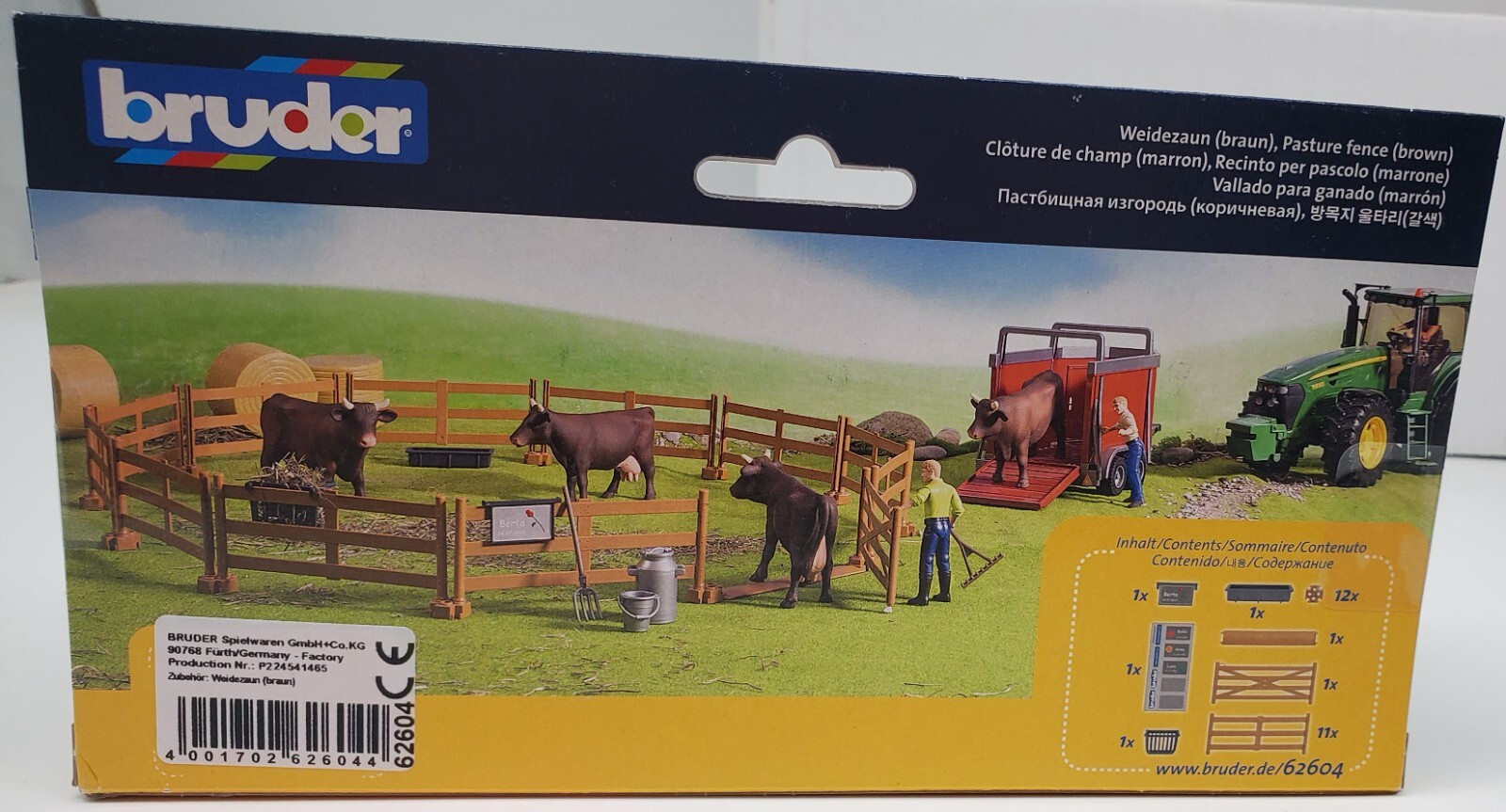NEW Bruder Toys Pasture horse Farm Fence Brown 62604 2 brown horses