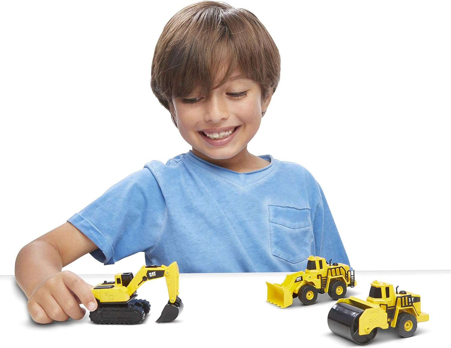 Construction Toys Construction Die Cast Metal 3 Pack Vehicles – Steam Roller/Ex