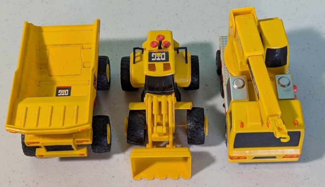 Construction Vehicles Yellow Toy Lot of 3 All Work