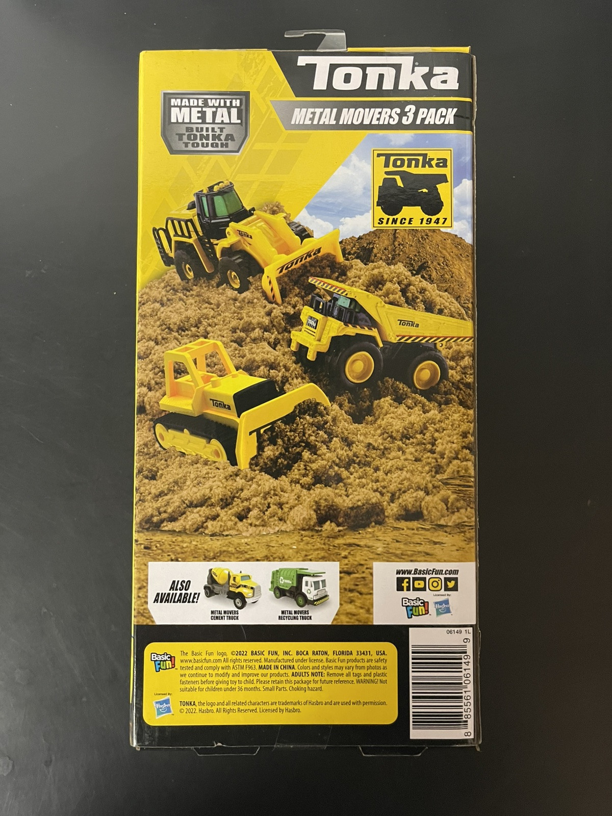 New Sealed Tonka Metal Movers 3 Pk Vehicles-Bulldozer, Mighty Dump, Front Loader