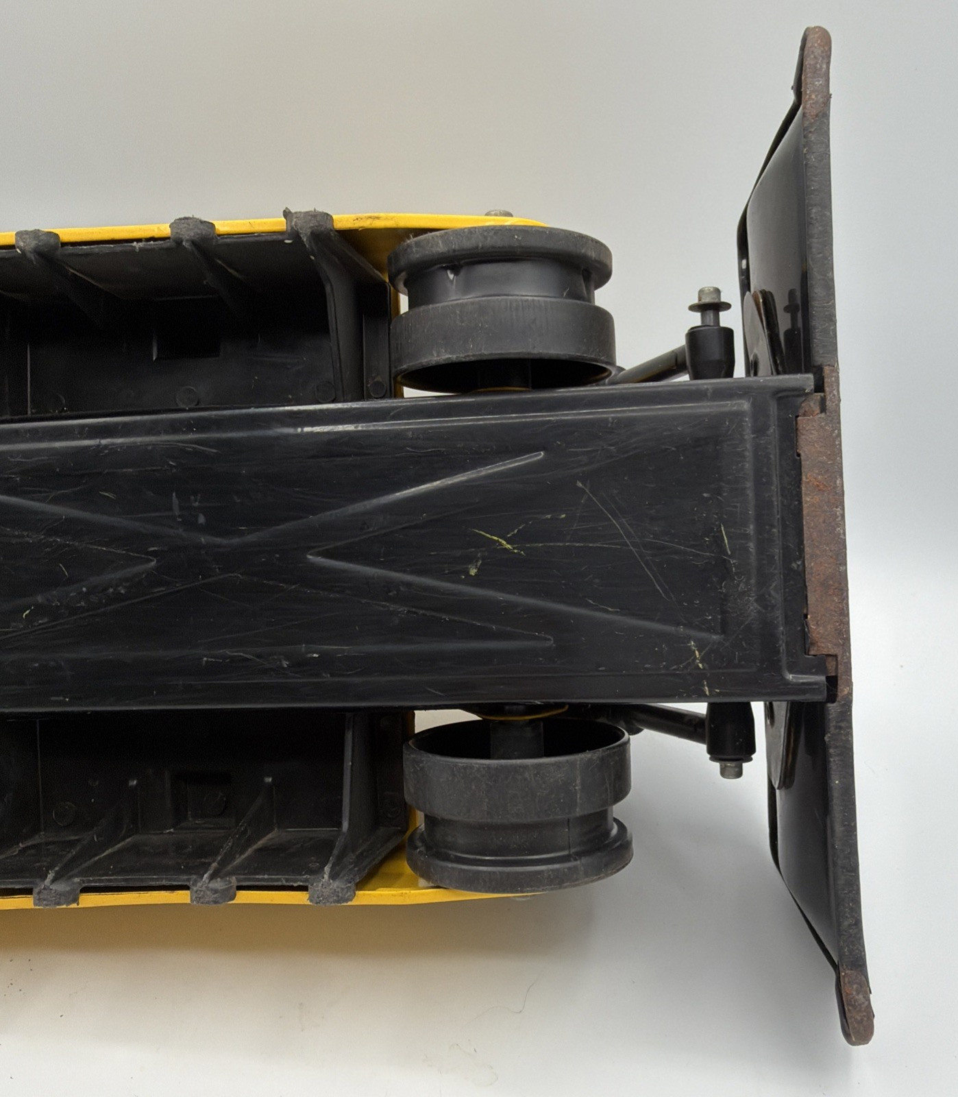 Vintage 1980s Tonka Trax Bulldozer Crawler: Pressed Steel Construction Toy 12″