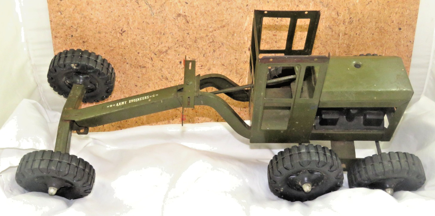 Vintage STRUCTO Pressed Steel Army Engineers Road Grader AS IS