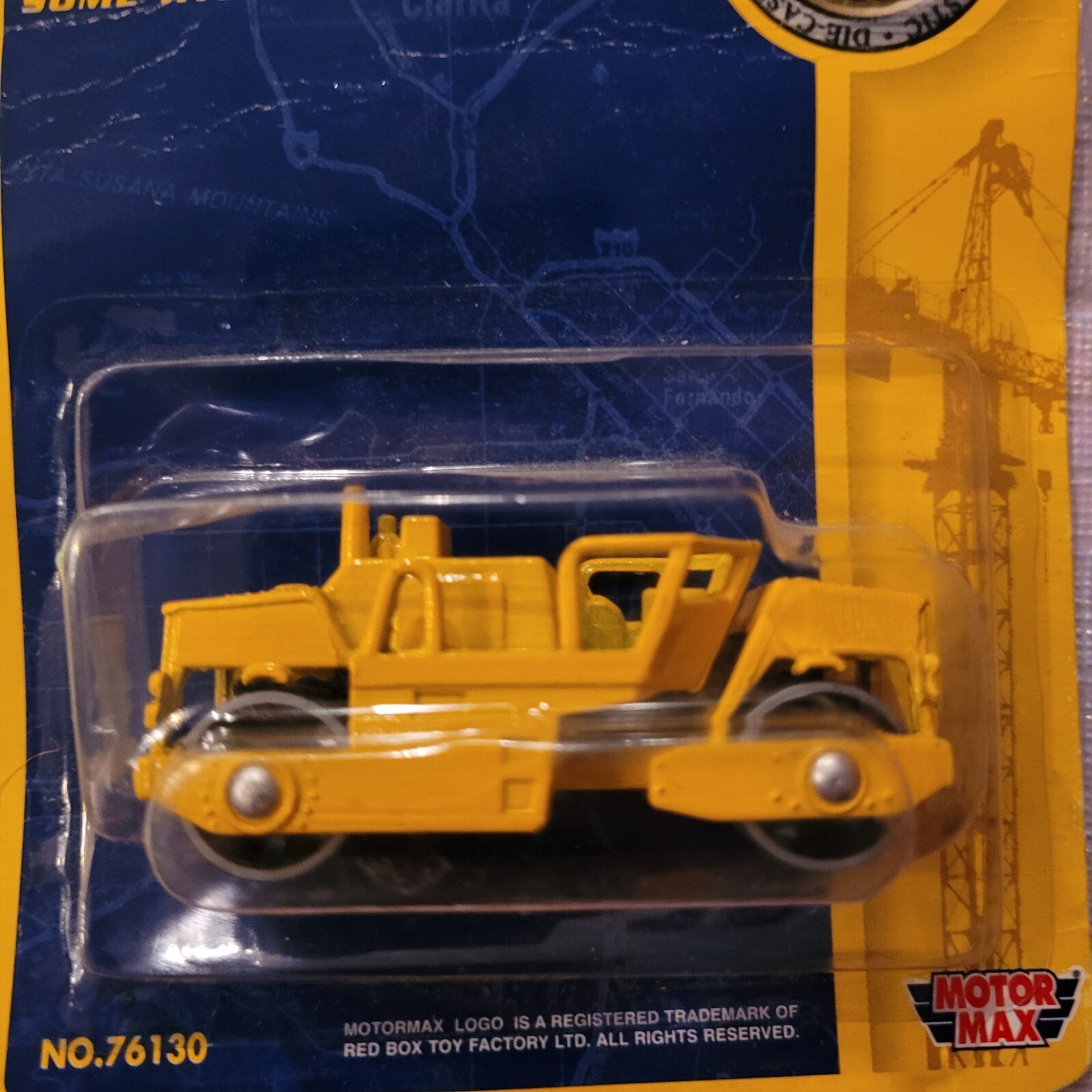 Steam Roller Compactor Die Cast Construction Motor Max Red Box Toy Company