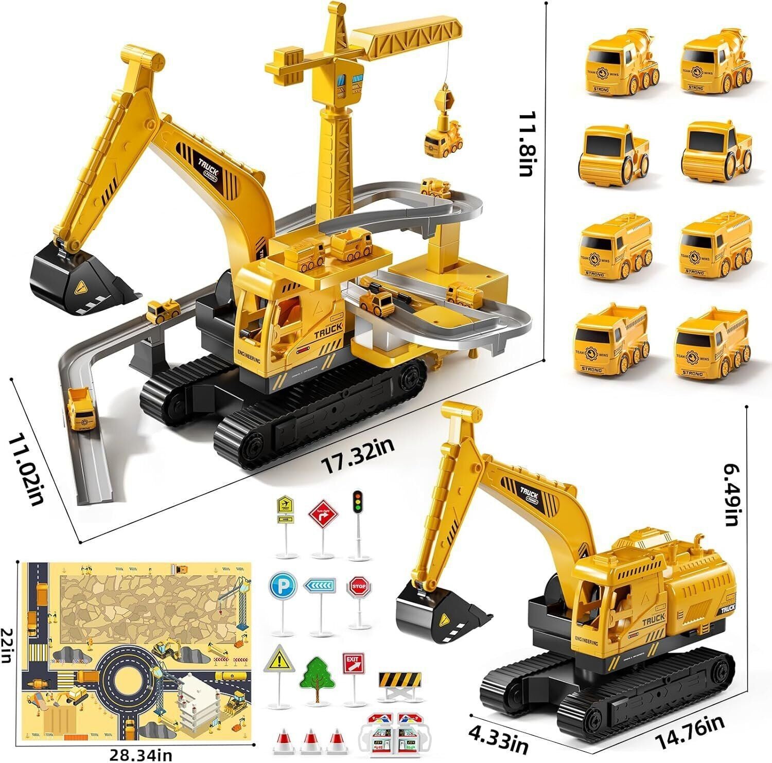 Construction Truck Toys New – Set, Friction Powered, Durable & Fun