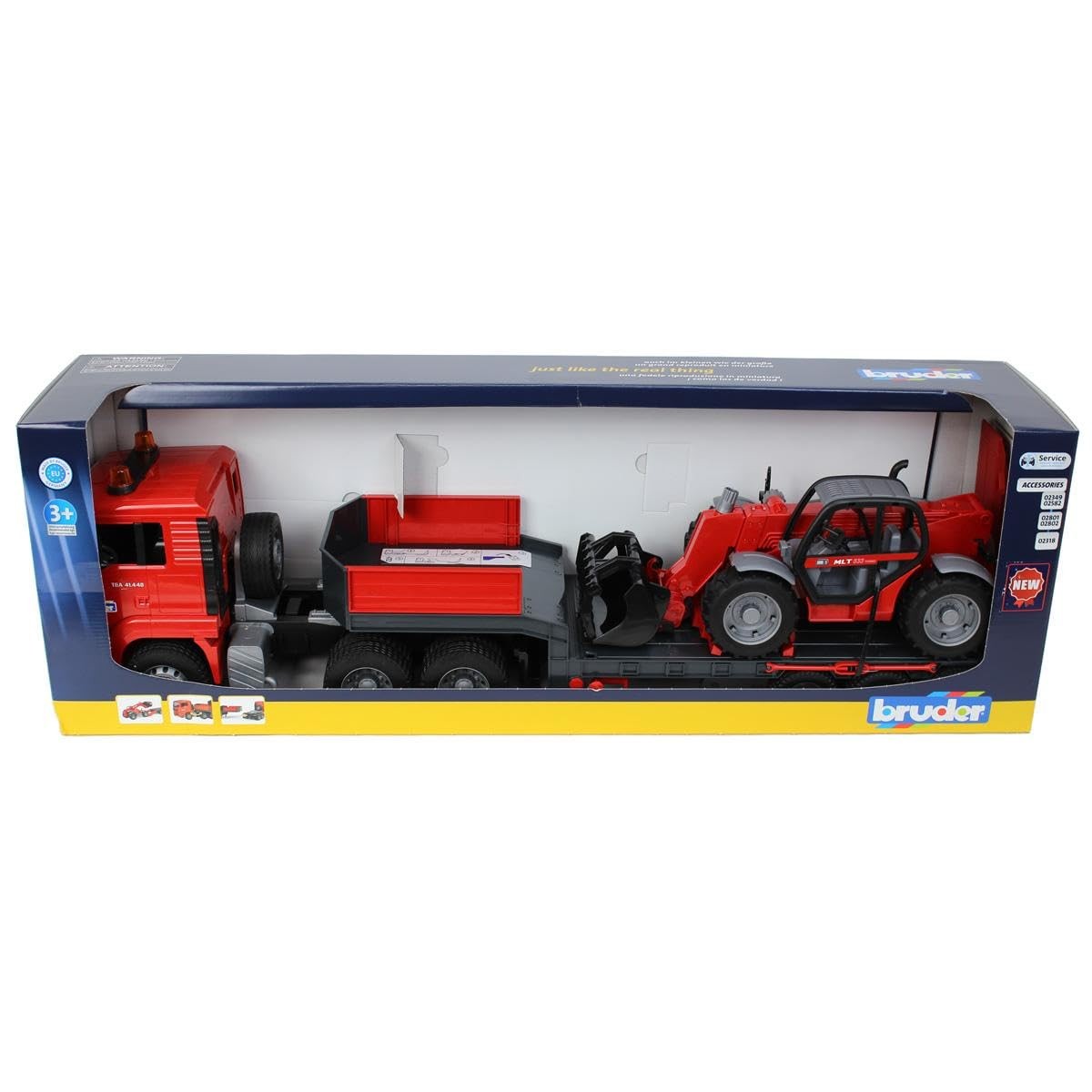 Man Tga Low Loader Truck With Steerable Telescopic Handler Construction Toy