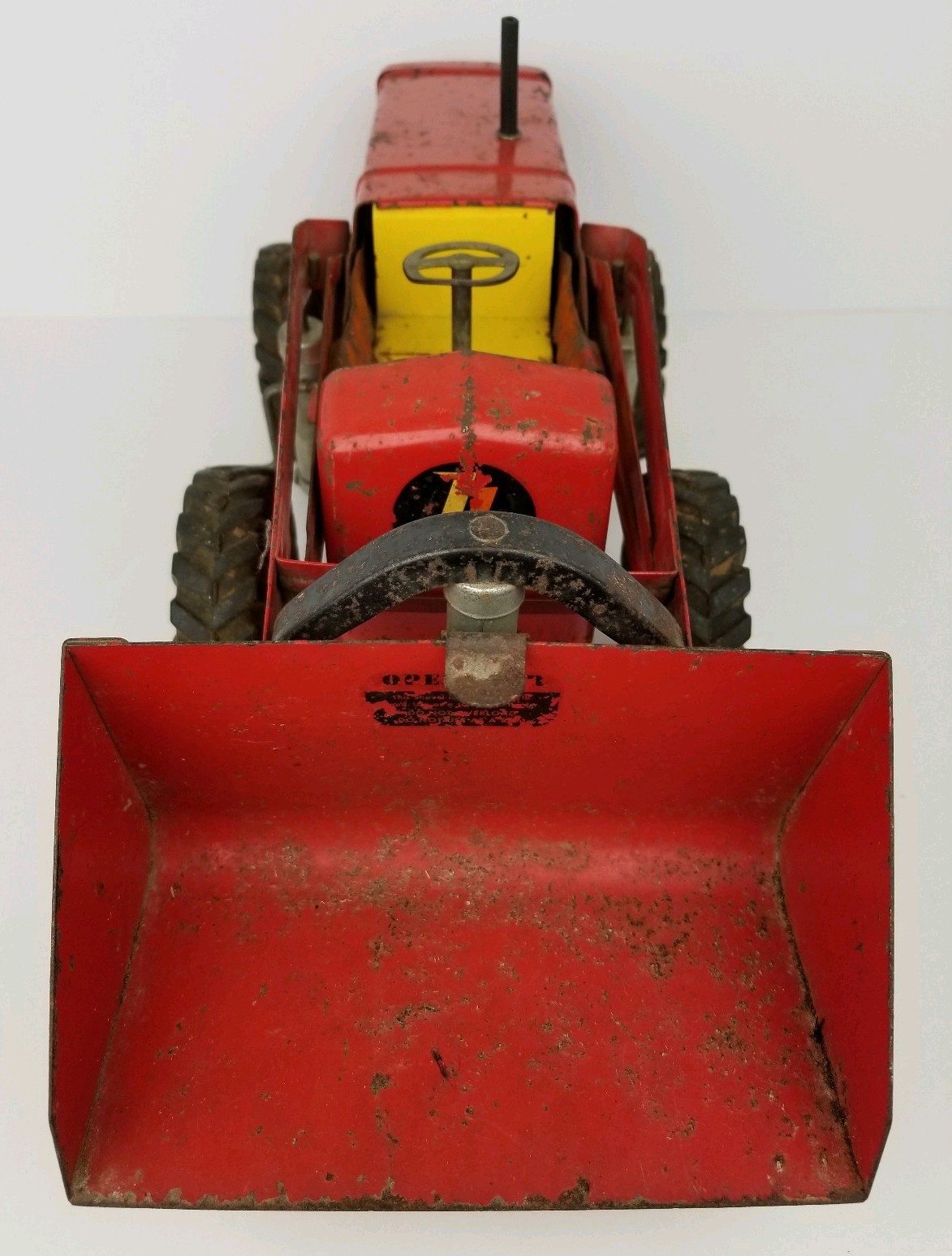 Vintage Nylint Red Pressed Steel Hough Payloader Front End Loader Tractor Toy