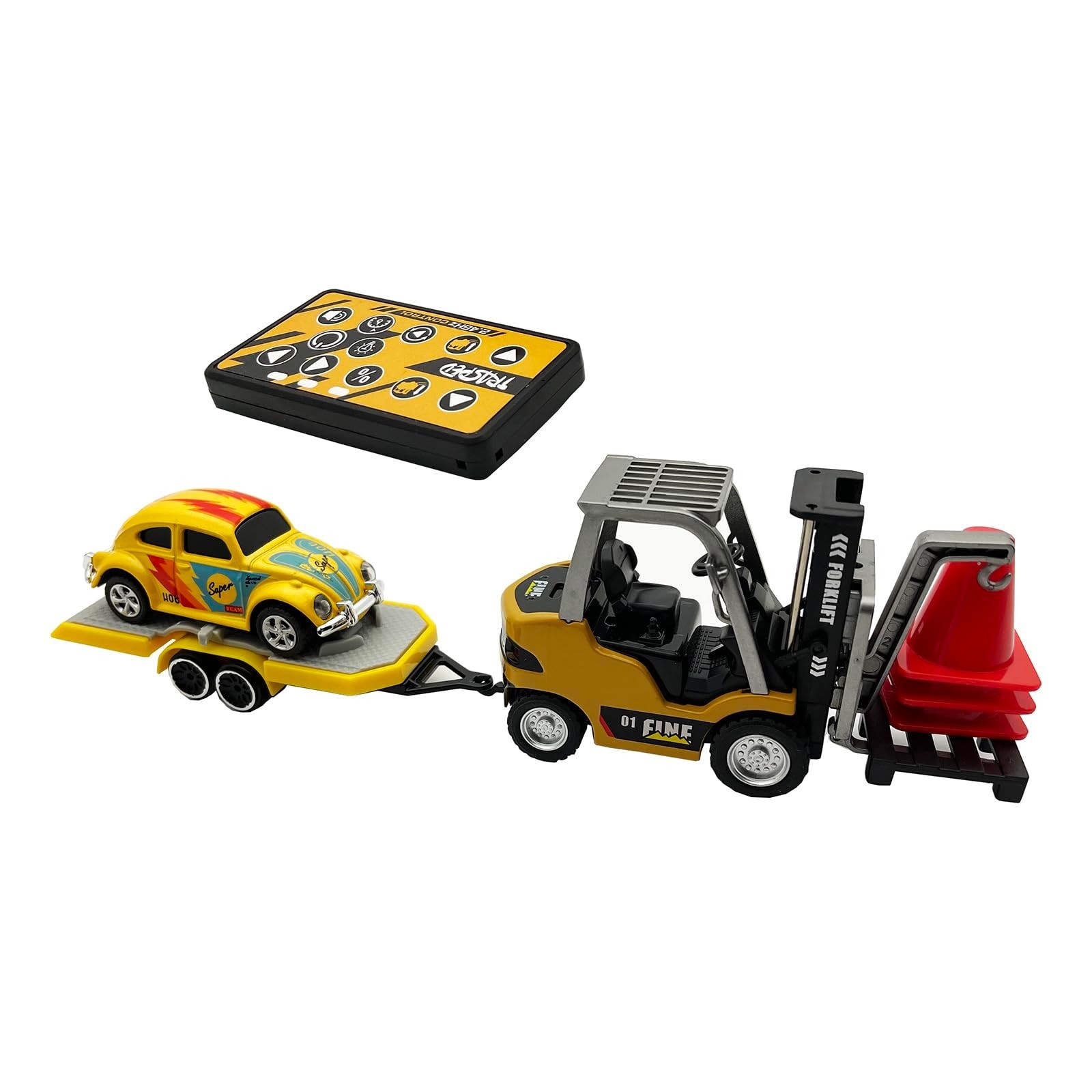 1:64 Mini RC Alloy Forklift Truck – 2.4GHz Remote & App Control, Rechargeable, T