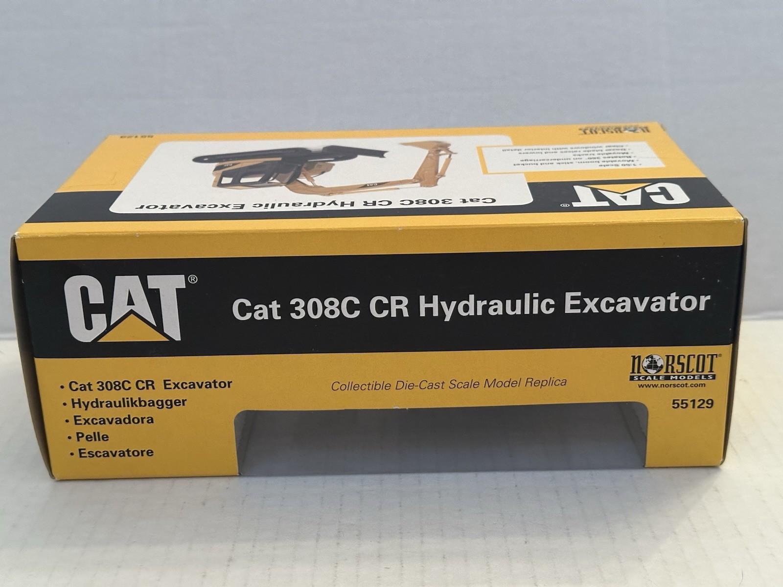 NORSCOT CAT 1:50 55129 308C CR Hydraulic Excavator Yellow
