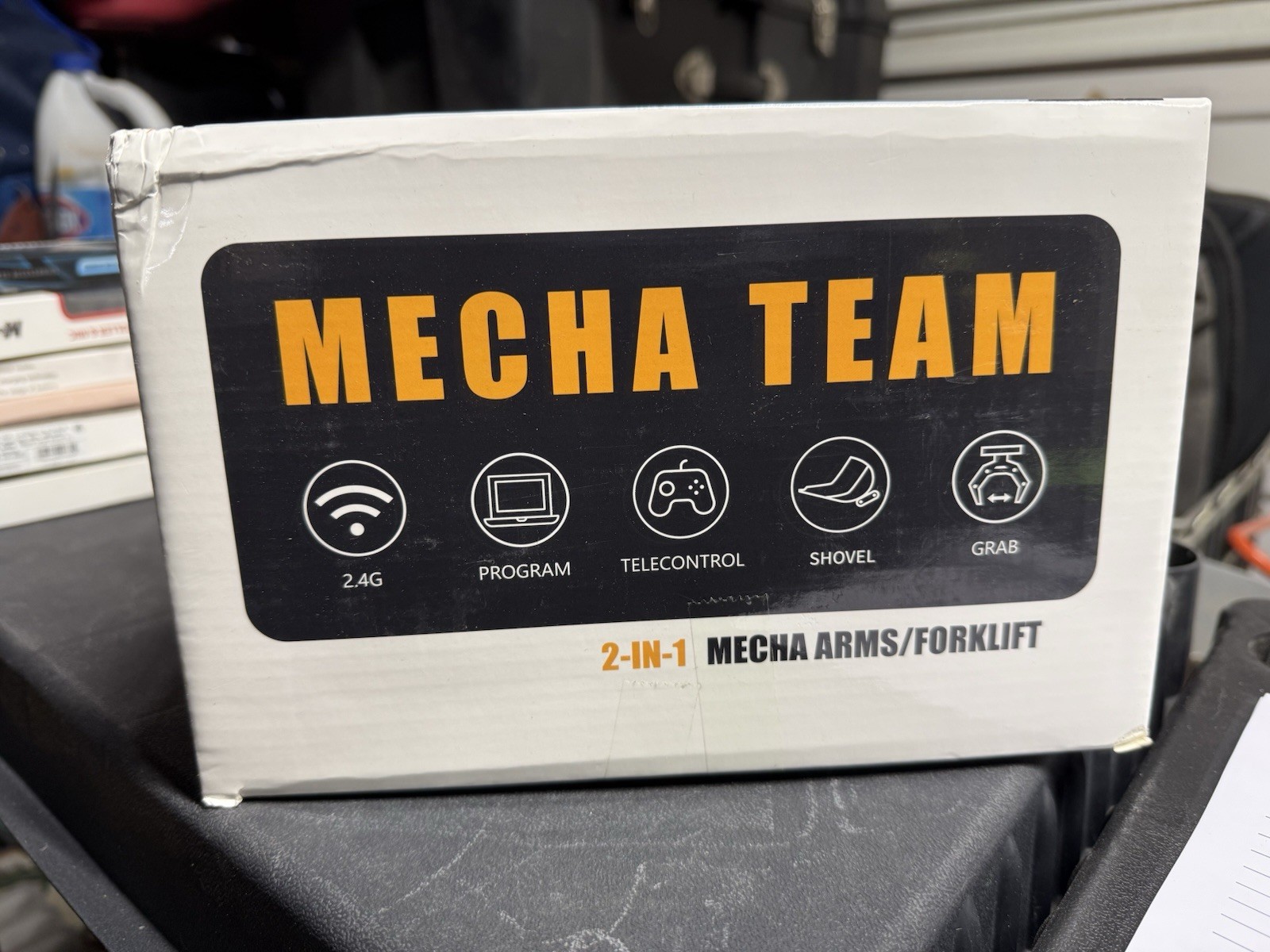 Mecha Team JK02 2-in-1 Mecha Forklift Telecontrol Construction Vehicle Black