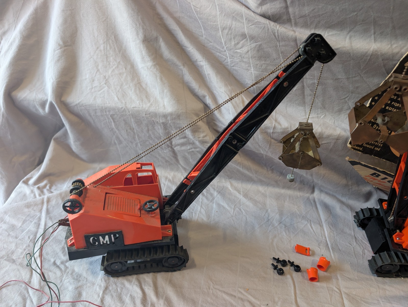 2 1960’s Big Jim Electric Magnetic Vintage Crane toy truck remote control car