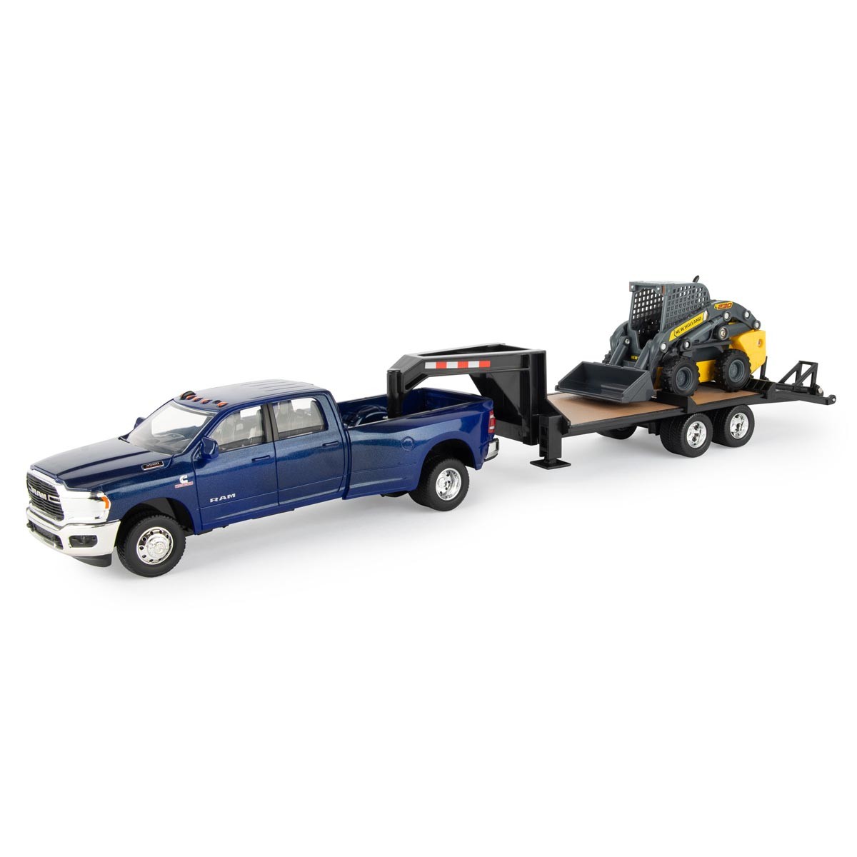 ERTL,DODGE ram 3500 with gooseneck deck and mini wheel loader NEW HOLLAND L23…