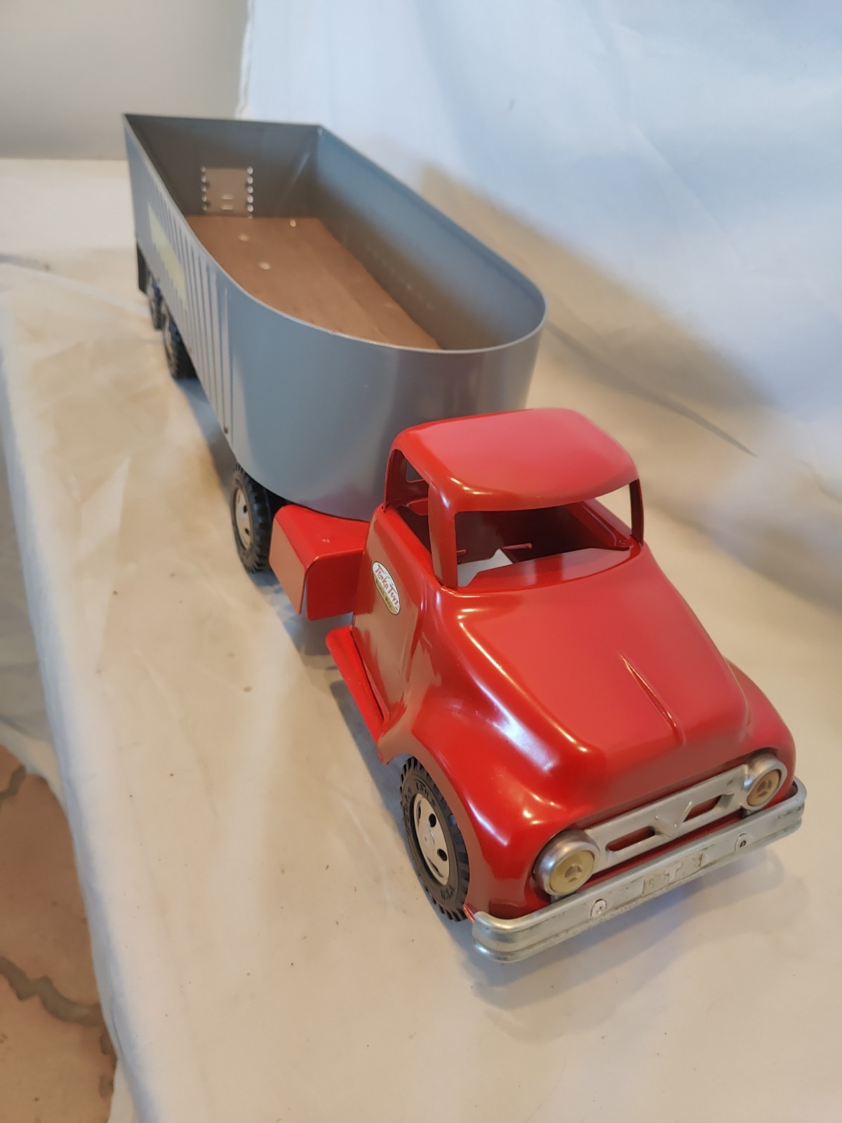 Vintage 1950s Tonka “CARGO KING” Semi Tractor Trailer Truck Restored – DETAILED.