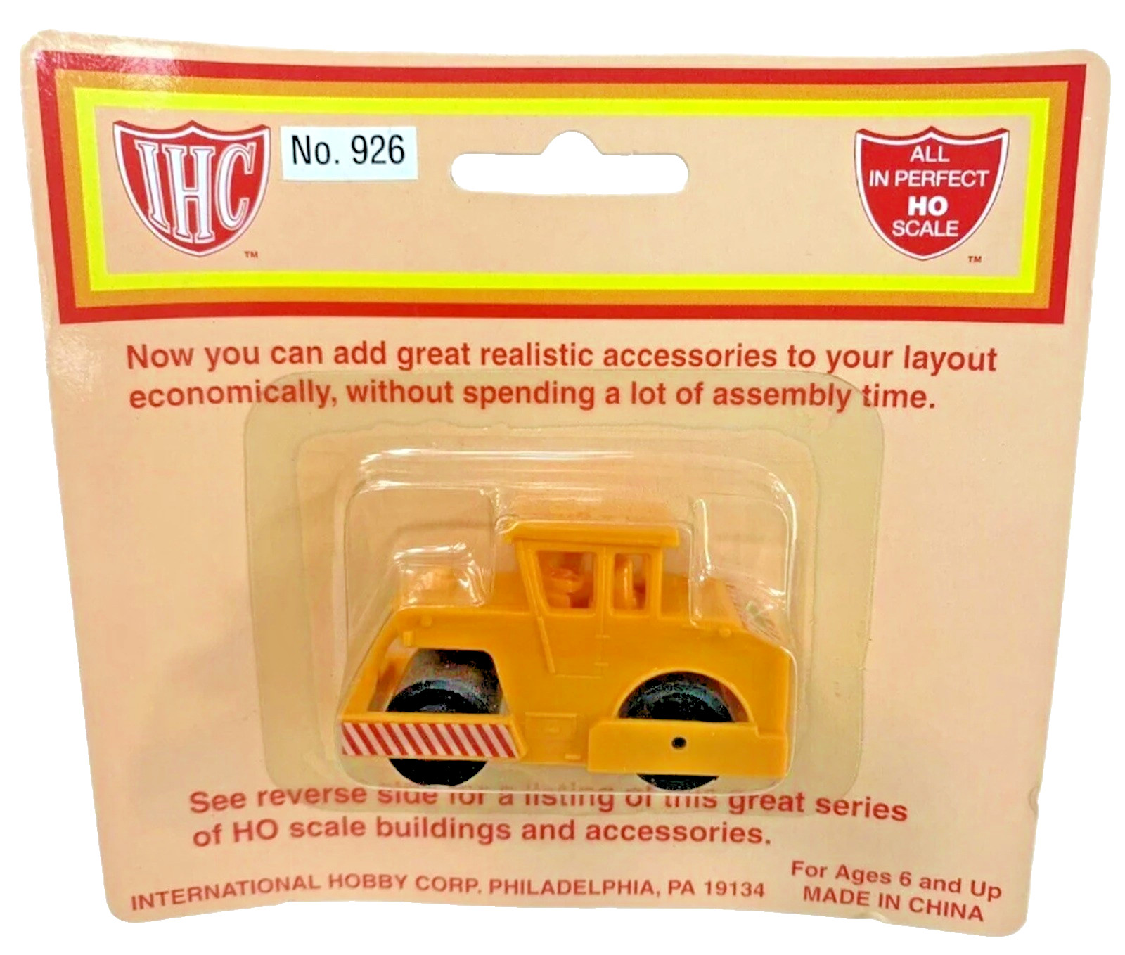 IHC 926 HO Scale Road Roller Construction Equipment Scenery Accessory (Lot Of 5)