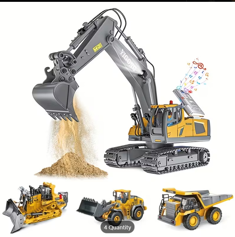 YIGONG 1:24 RC Construction Vehicle Set Pack of 4 2.4GHz Alloy New