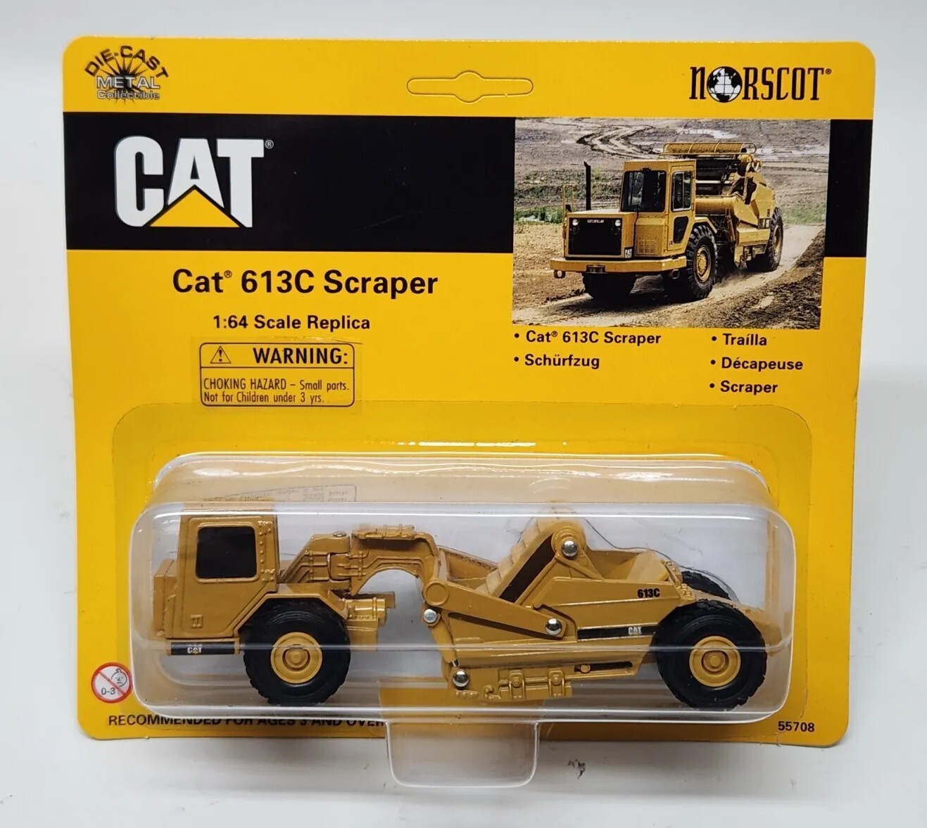 Caterpillar CAT 613C Scraper / Earth Mover By Norscot 1/64 Scale