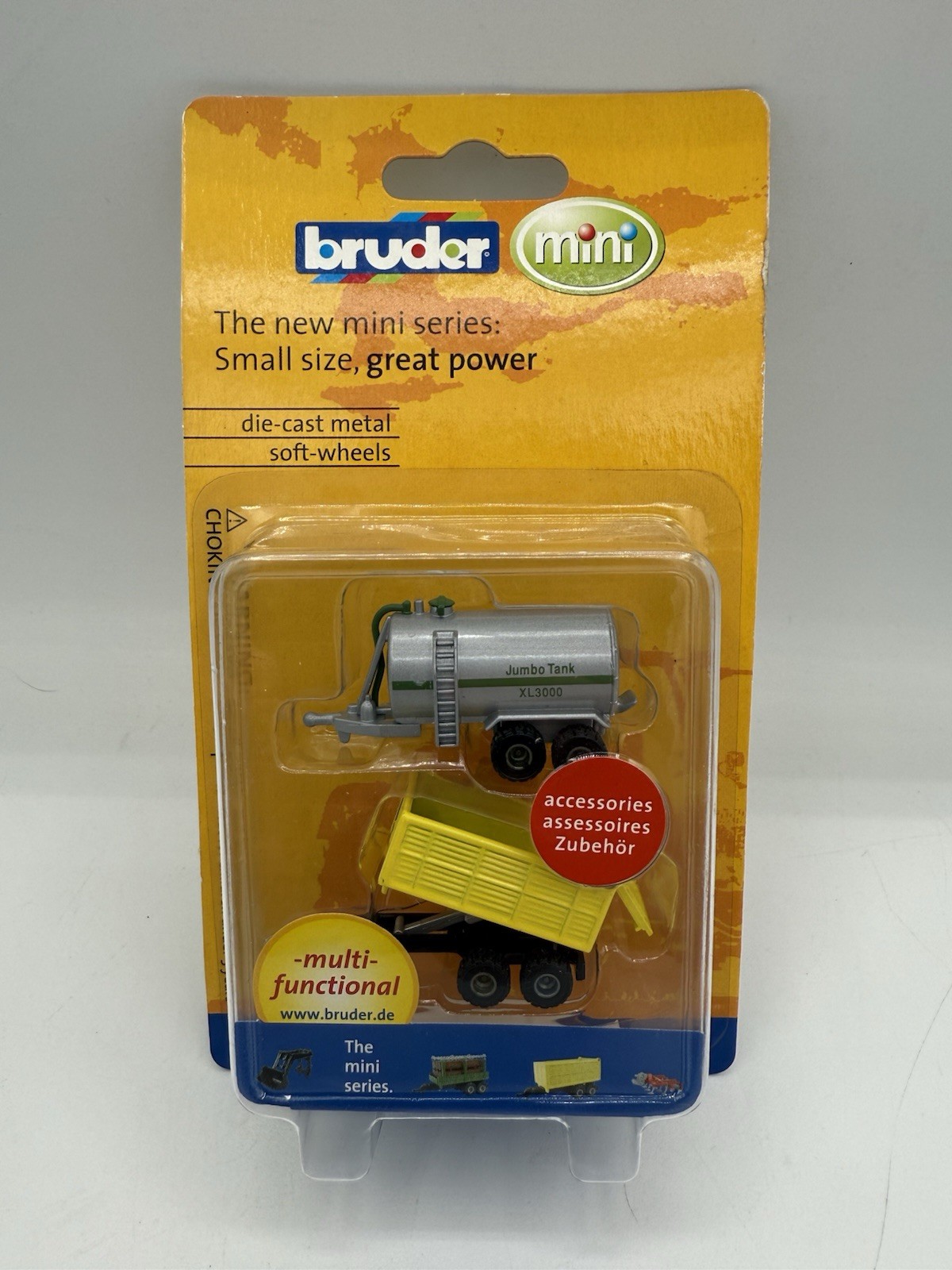 Bruder Mini Tank Trailer & Dump Trailer NEW *Fast Shipping*