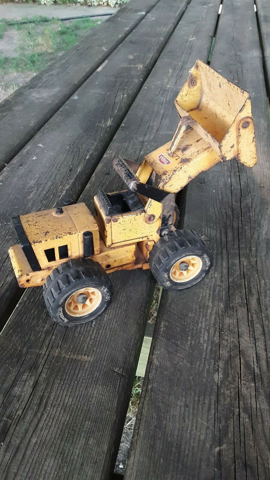 Vintage Tonka Pressed Steel Front End Loader Orange Truck XR-101 Tires 52900