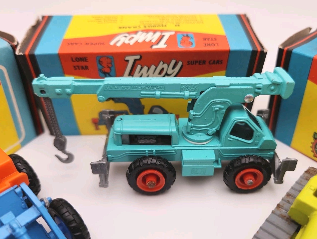 Lone Star Impy Super Cars Lot #25 Tractor #33 Crane #34 Euclid Tractor NIB Cond