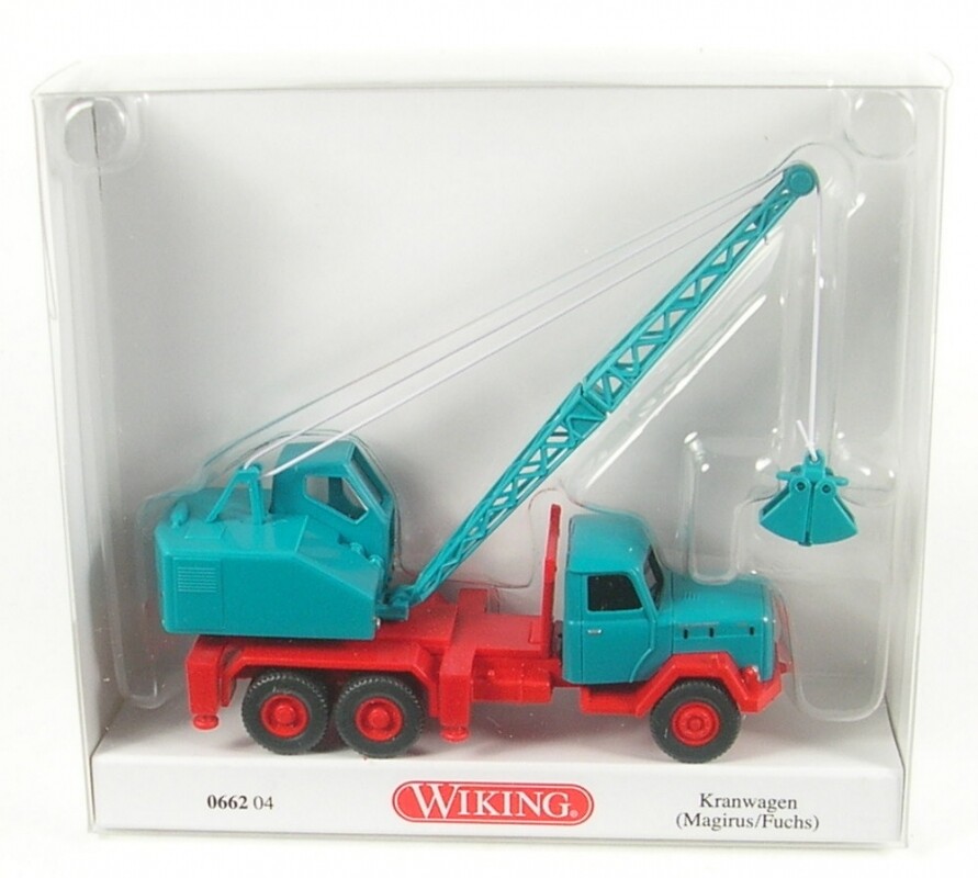 Magirus truck crane with mechanical excavator Fuchs F 301 (water blue) 1958-1964 1:87