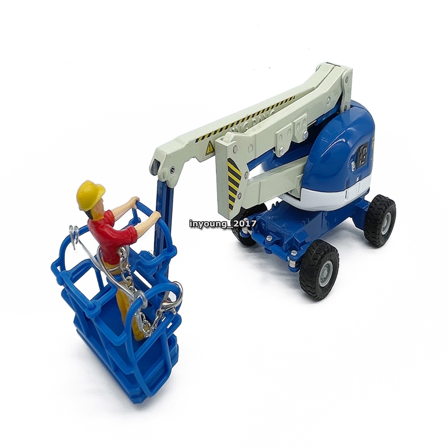 Aerial Work Platform Truck Model Toy Metal Diecast Construction Equipment Blue