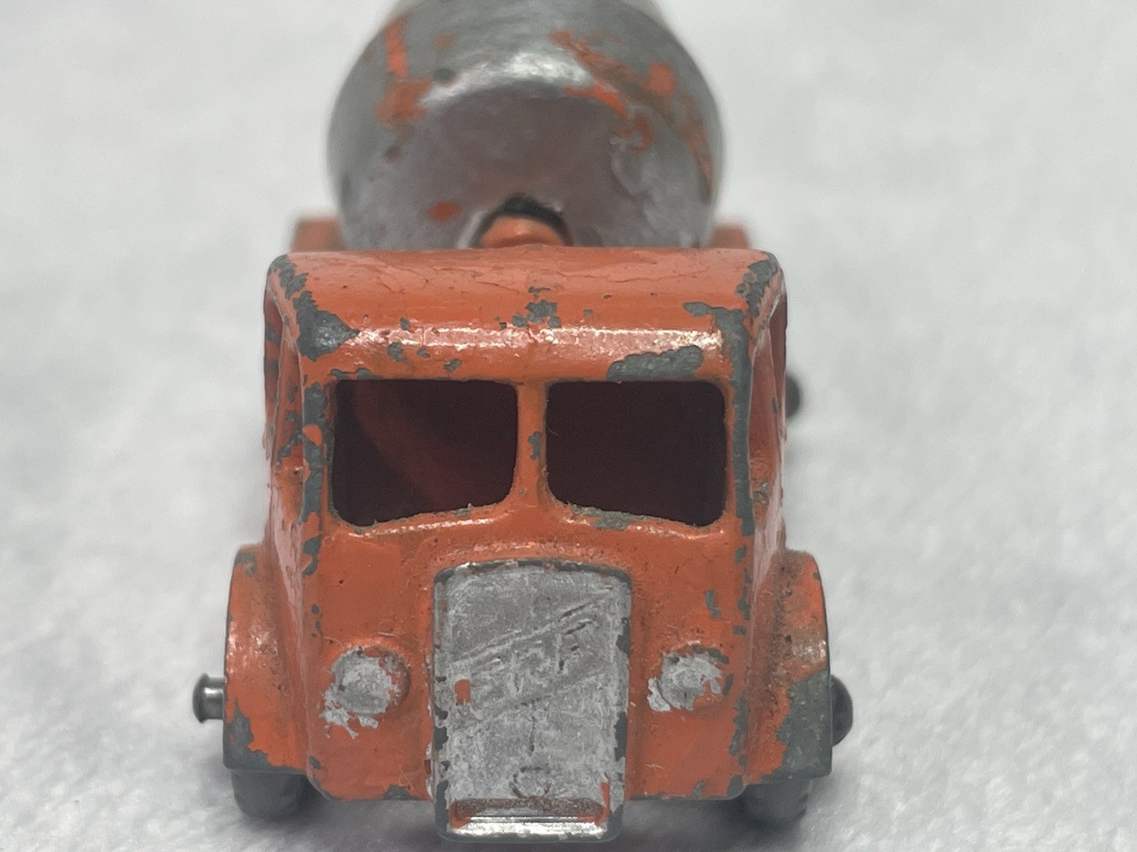 Vintage Matchbox Lesney No 26a ERF Cement Mixer Orange Grey Plastic Wheels 1958