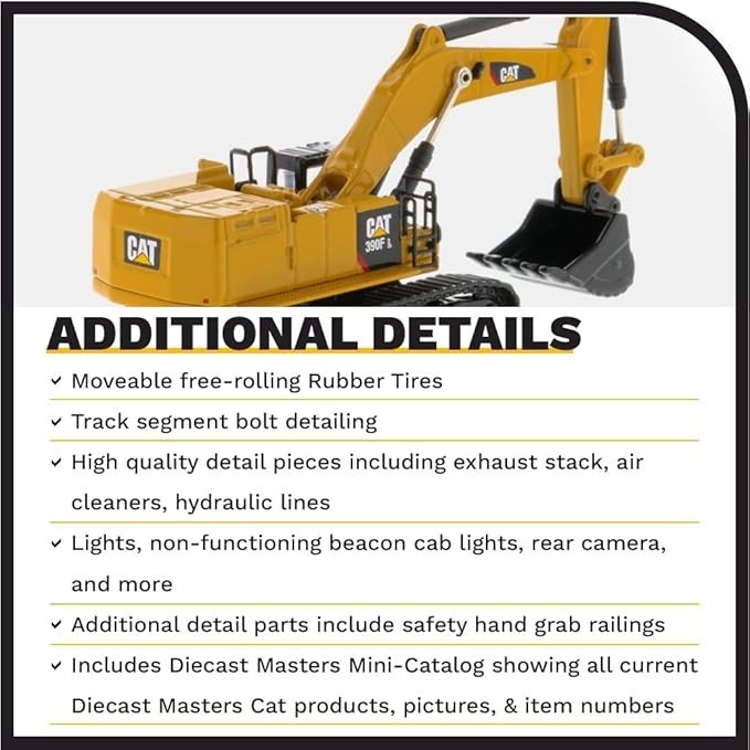 Diecast Masters 1:125 Scale Caterpillar 390F L Hydraulic Excavator | Open Box