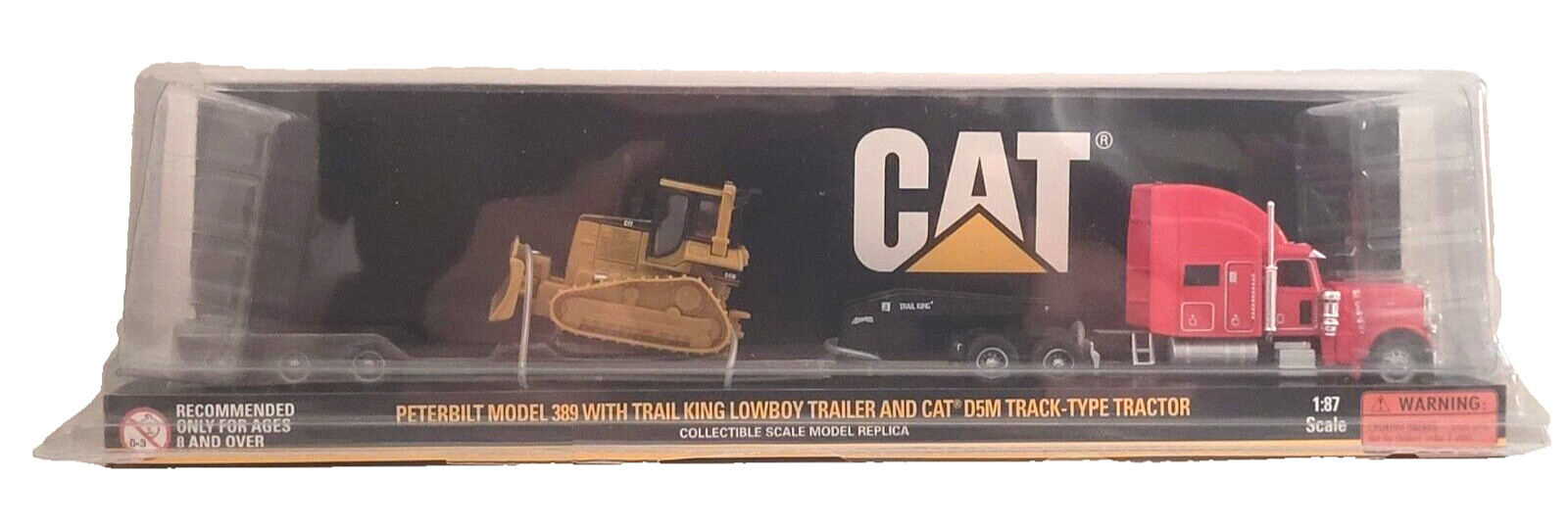 Norscot HO Peterbilt 389 Red w Trail King Trl w CAT D5M Track-Type Tractor New