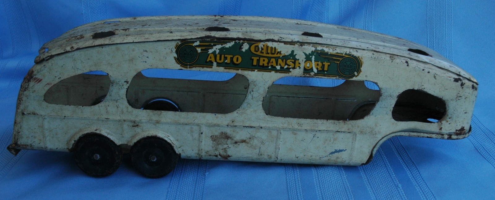 Vintage Marx Toy Company White Auto Transport Trailer